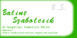 balint szabolcsik business card